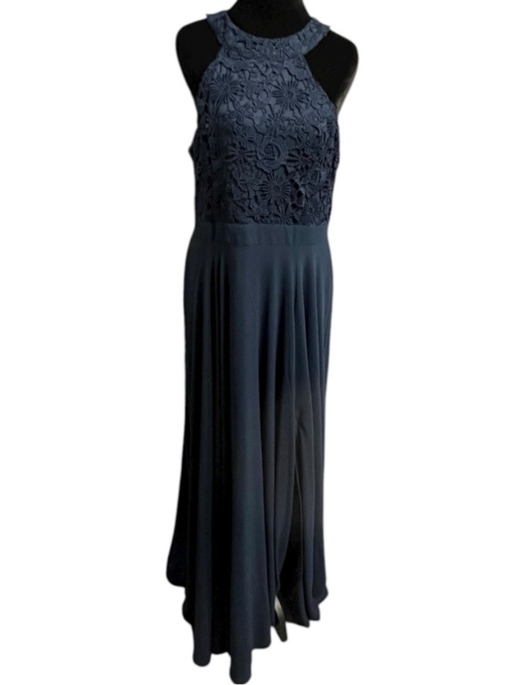 Lulu’s Navy Lace Halter Neck Maxi Dress XL